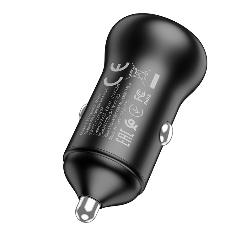 12V Car charger Type-C 30W and USB 30W