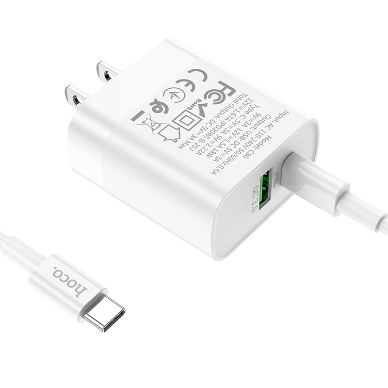 Fast Wall Charger 20W with Type-C to Type-C Cable