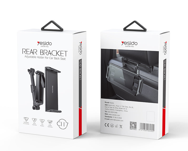 Rear bracket for kids tablet holder